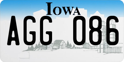IA license plate AGG086
