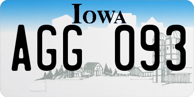 IA license plate AGG093