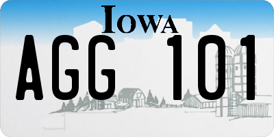 IA license plate AGG101