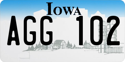 IA license plate AGG102