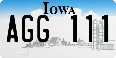 IA license plate AGG111