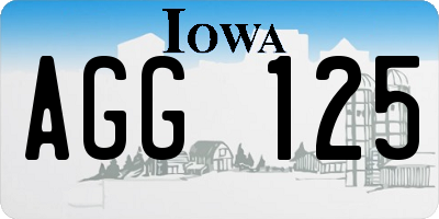 IA license plate AGG125