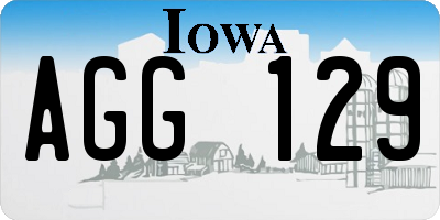 IA license plate AGG129