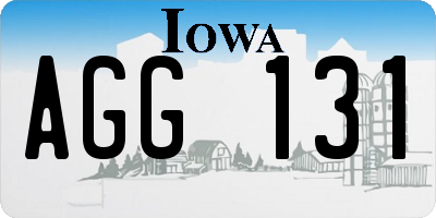 IA license plate AGG131