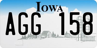 IA license plate AGG158