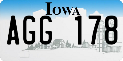 IA license plate AGG178