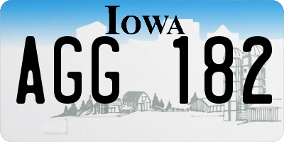IA license plate AGG182