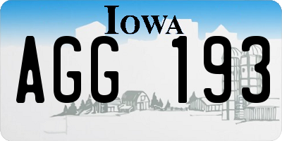 IA license plate AGG193