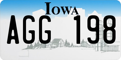 IA license plate AGG198
