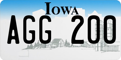 IA license plate AGG200