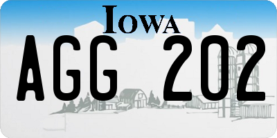 IA license plate AGG202