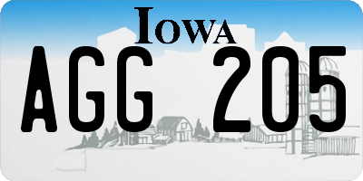 IA license plate AGG205