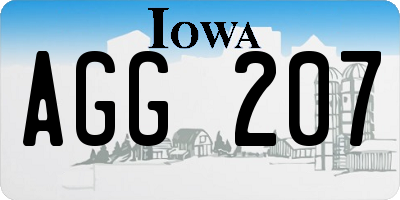 IA license plate AGG207