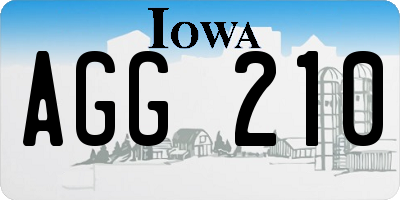 IA license plate AGG210