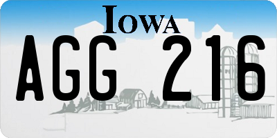 IA license plate AGG216