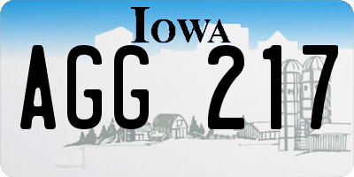 IA license plate AGG217
