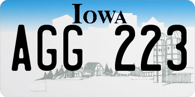 IA license plate AGG223
