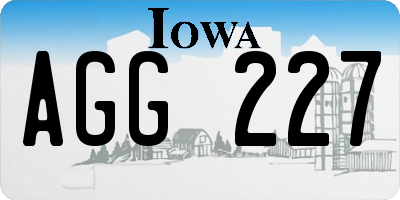 IA license plate AGG227