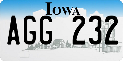 IA license plate AGG232