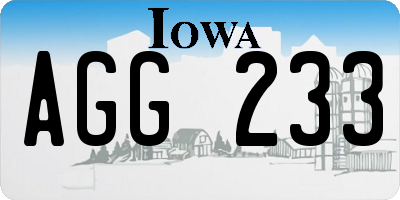 IA license plate AGG233