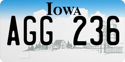 IA license plate AGG236