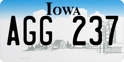 IA license plate AGG237