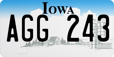 IA license plate AGG243