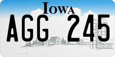 IA license plate AGG245