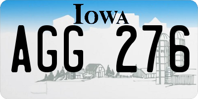 IA license plate AGG276