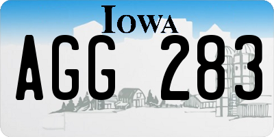 IA license plate AGG283
