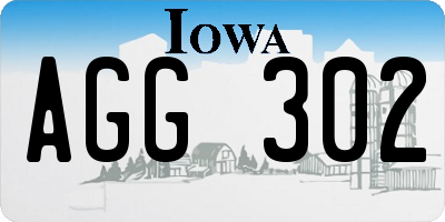 IA license plate AGG302