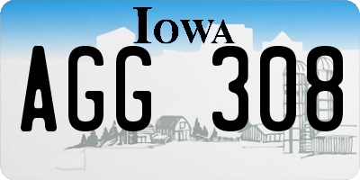 IA license plate AGG308