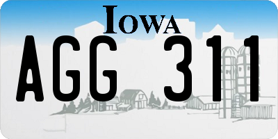 IA license plate AGG311