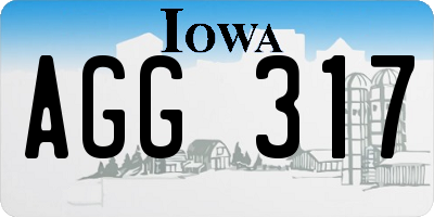 IA license plate AGG317