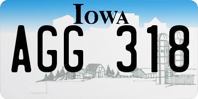 IA license plate AGG318
