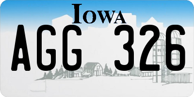 IA license plate AGG326