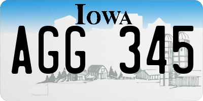 IA license plate AGG345