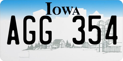 IA license plate AGG354