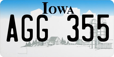 IA license plate AGG355