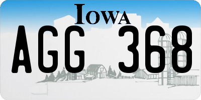 IA license plate AGG368