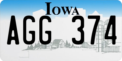 IA license plate AGG374