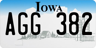 IA license plate AGG382