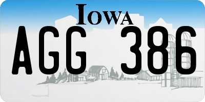 IA license plate AGG386