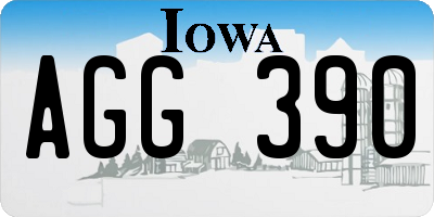 IA license plate AGG390
