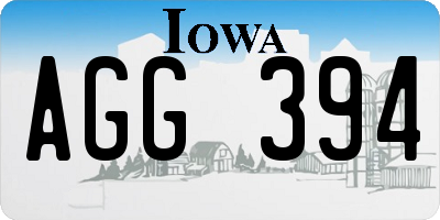IA license plate AGG394