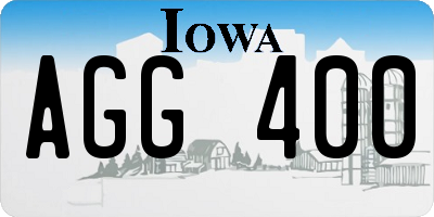 IA license plate AGG400