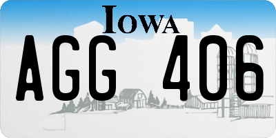 IA license plate AGG406