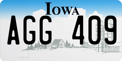 IA license plate AGG409