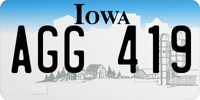 IA license plate AGG419