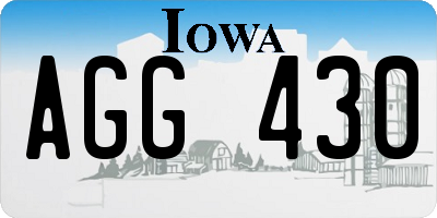 IA license plate AGG430